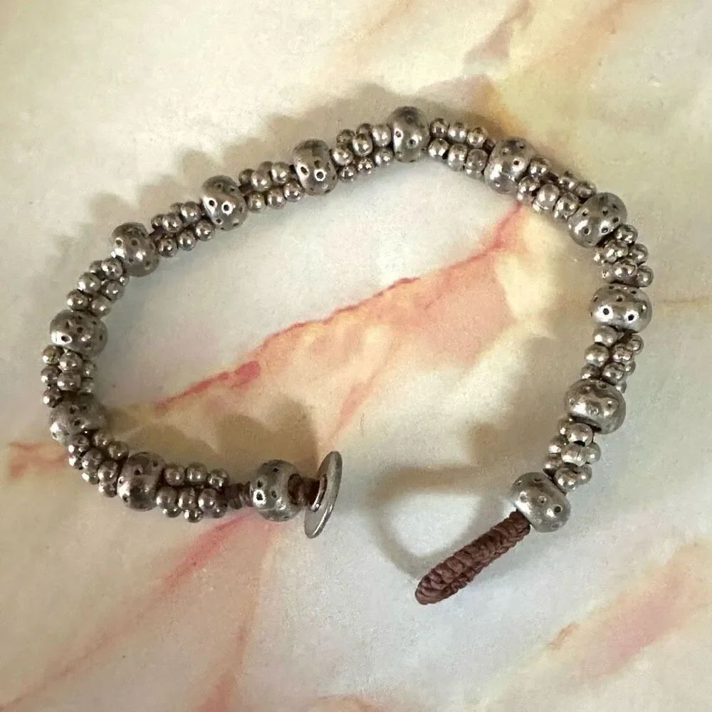 Silver beaded bracelet
